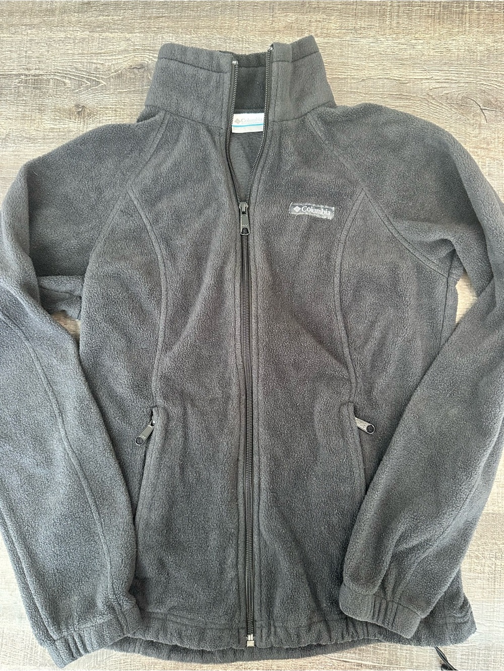 Columbia Womens Benton Springs Full Zip Fleece Jacket Gray Small Outdoor Layer